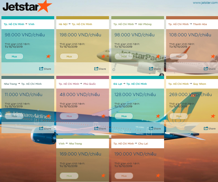 Jetstar khuyến mãi thứ 5 rực rỡ giá 11.000VND
